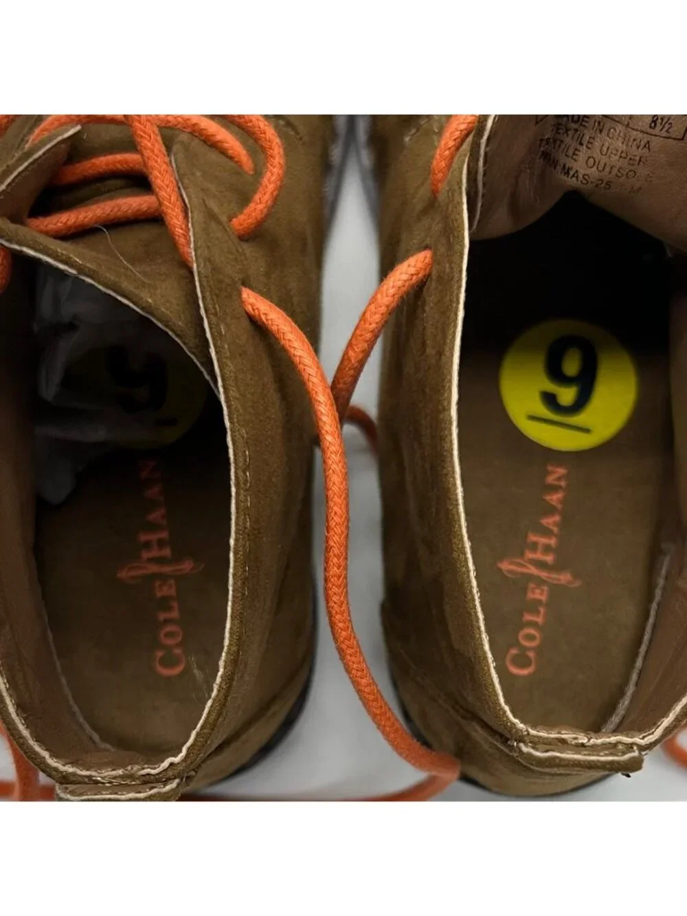 Cole Haan Lil Carlton Tan Suede Chukka Boots With Orange Laces Size 9 Youth